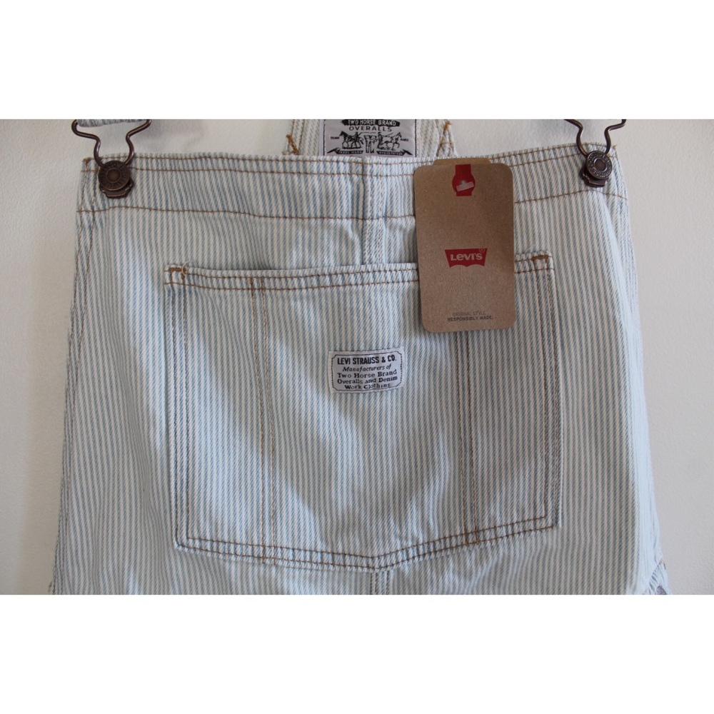 levi’s railroad stripe vintage denim shortalls - Picture 5 of 12